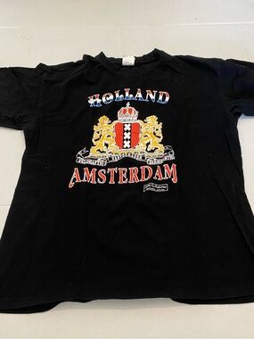 Amsterdam Holland Mens Black Graphic T‑Shirt The Netherlands XL
